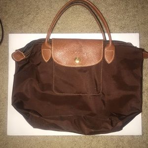Longchamp Le Pliage Brown Top Handle Bag